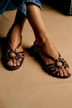 Sandales Artisanales Été en Cuir Blanc | Maison Fleurine