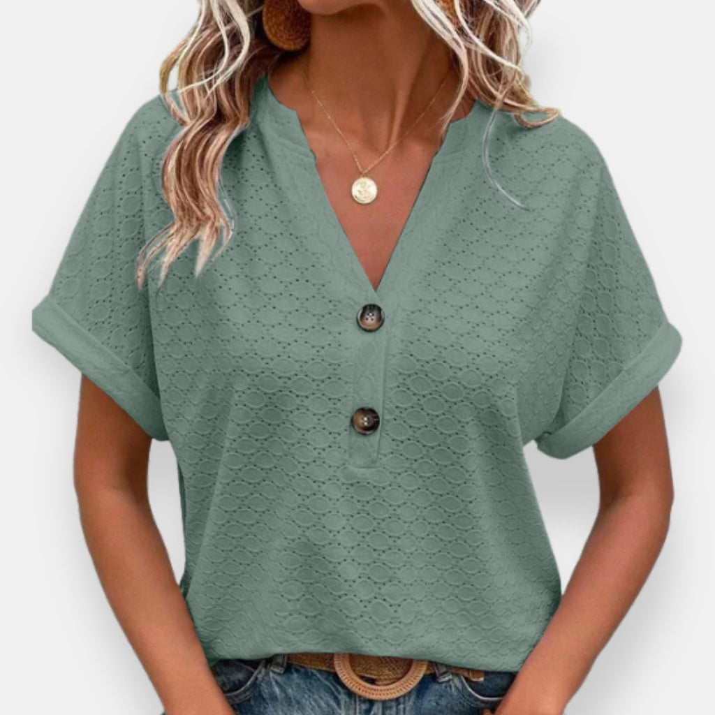 Cosette | Blouse jacquard col V