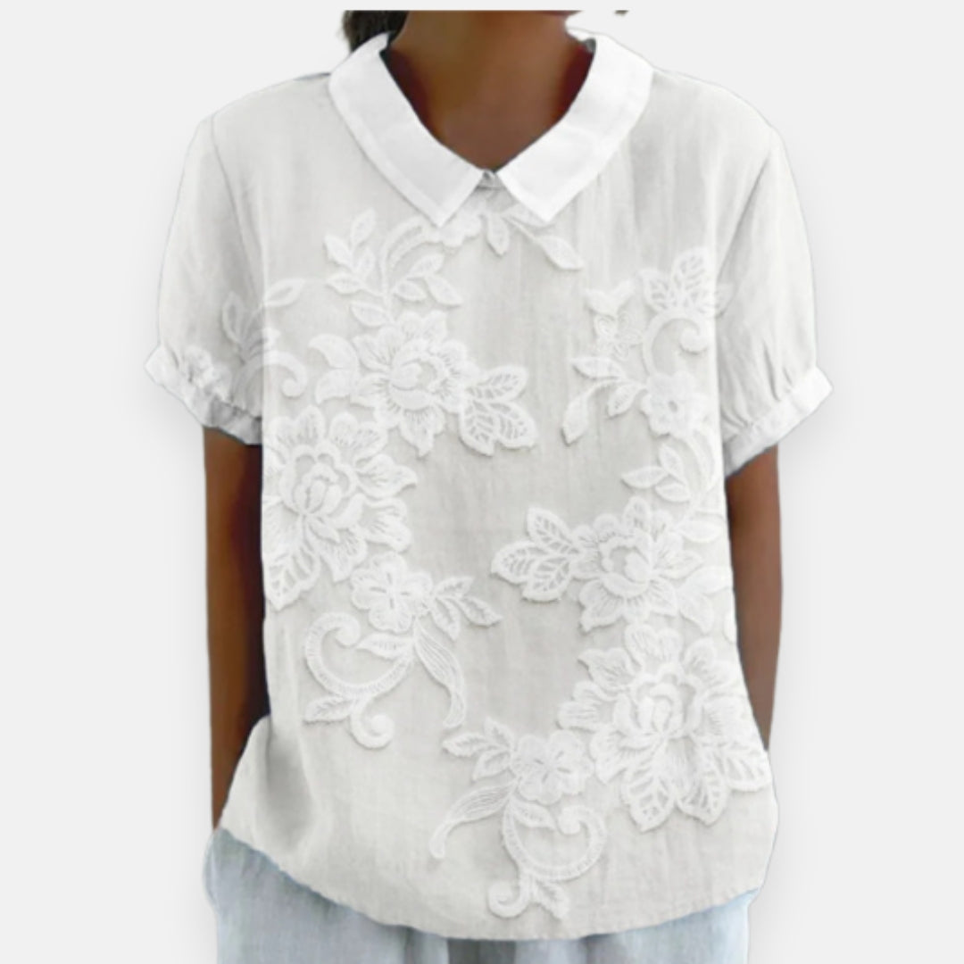 Rolande | Blouse à broderies florales