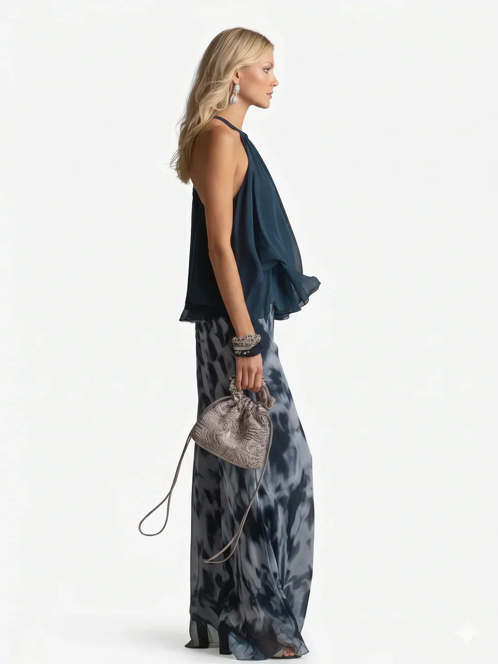 Elegant two-piece chiffon set Maison Fleurine