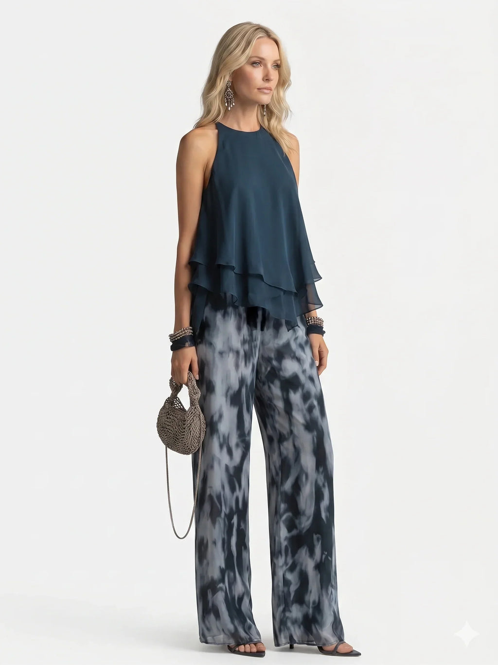 Elegant two-piece chiffon set Maison Fleurine