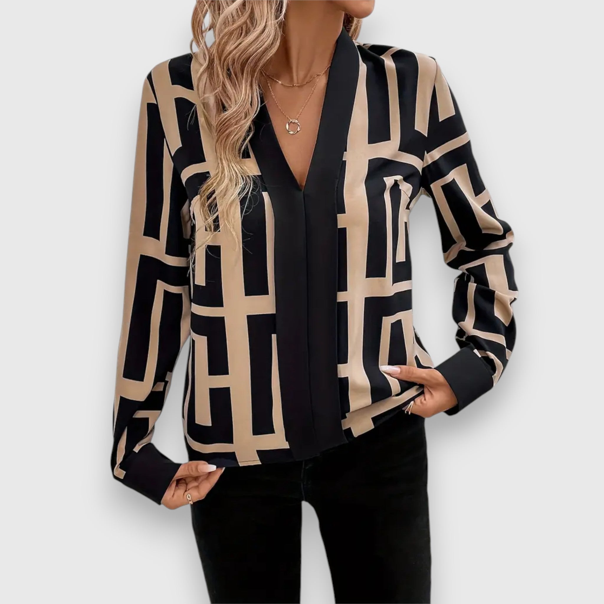 Liana | Blouse fluide à motif géométrique