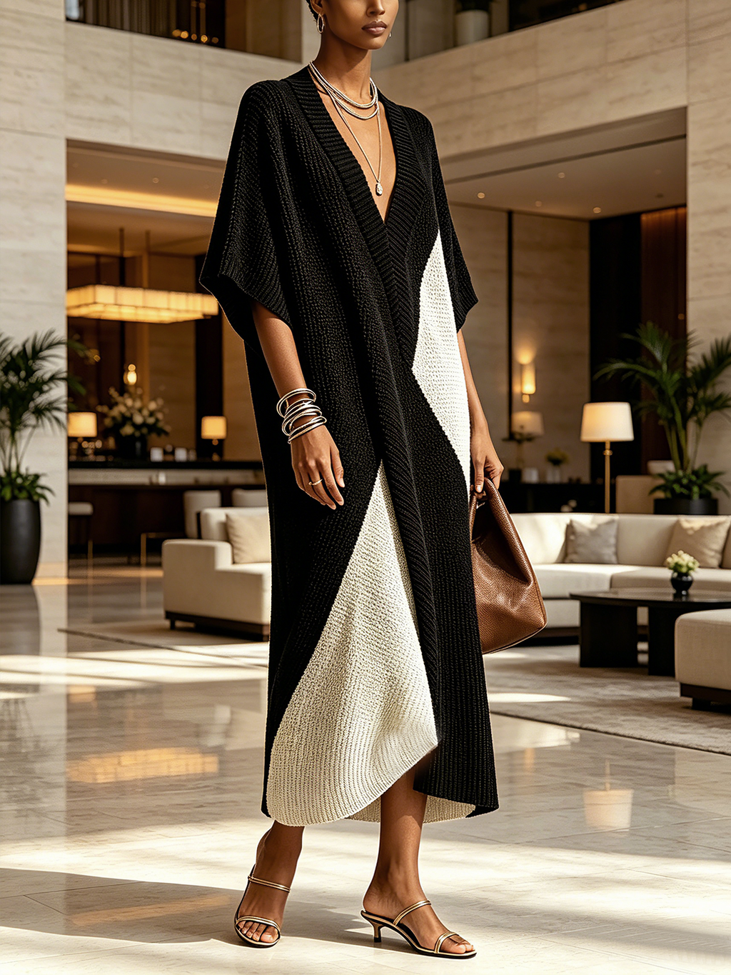 Vera | Robe Ébène & Ivoire