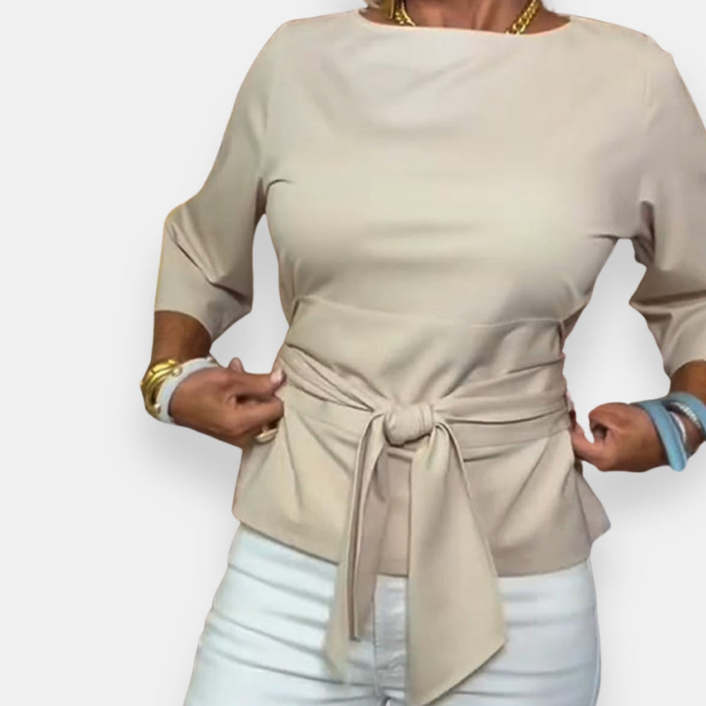 Eléonore | Blouse col bateau ceinturée