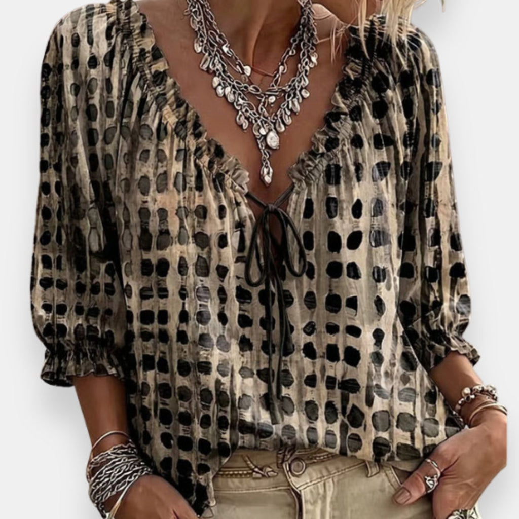 Estréa | Blouse Imprimée Volantée