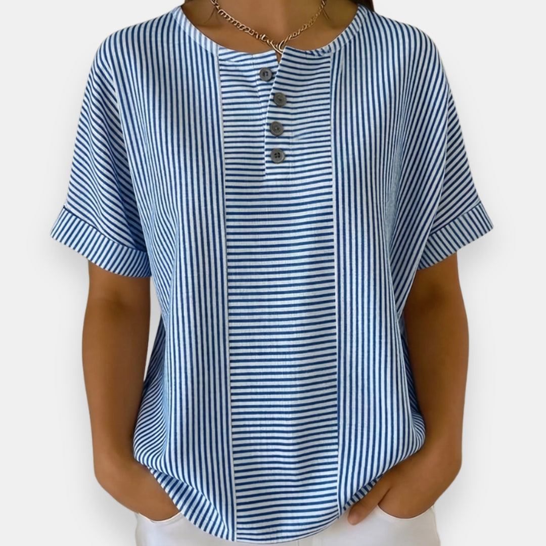 Brunehilde | Top rayé boutonné