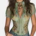 Octaviane | Top zippé imprimé floral
