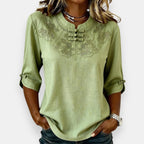 Mavise | Blouse brodée à brandebourgs