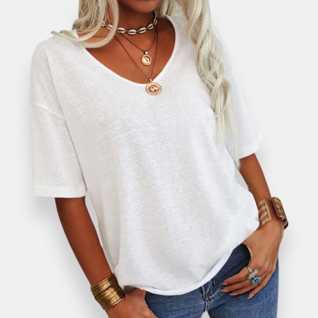 Lorine | Top ample col en V