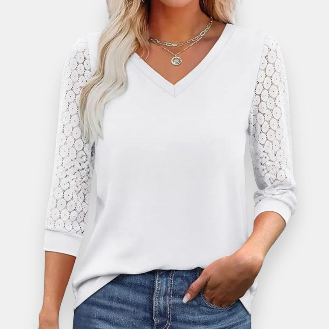 Bastienne | Blouse à manches dentelle