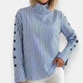 Ambrosine | Blouse rayée à col montant