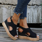 Sandales compensées Maeve en cuir raffiné – Élégance décontractée