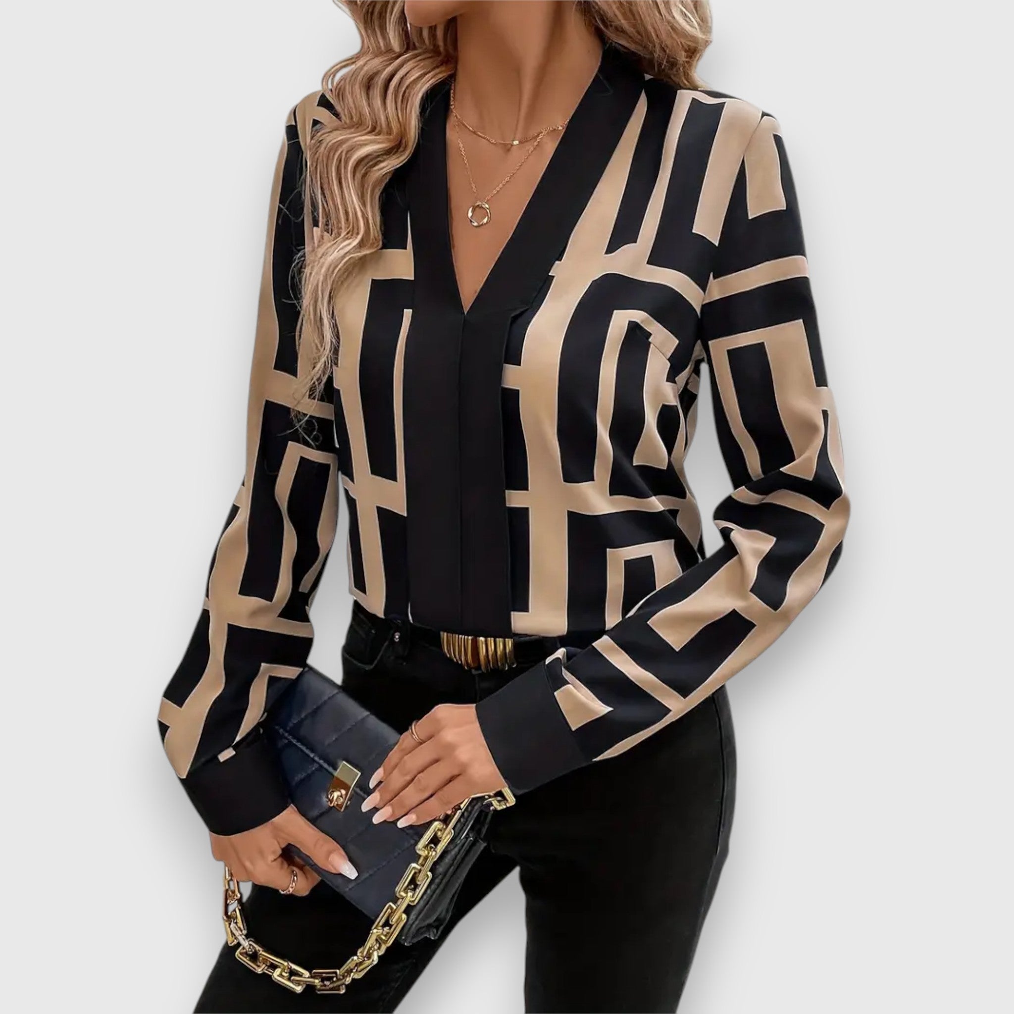 Liana | Blouse fluide à motif géométrique