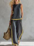Ursula - Elegant and Casual Set of Vest and Pants with Two-Tone Finishes Maison Fleurine