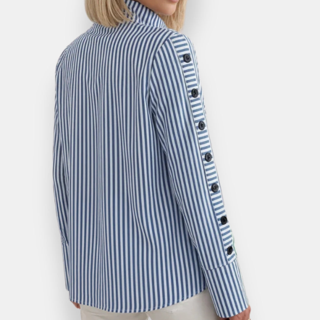 Ambrosine | Blouse rayée à col montant