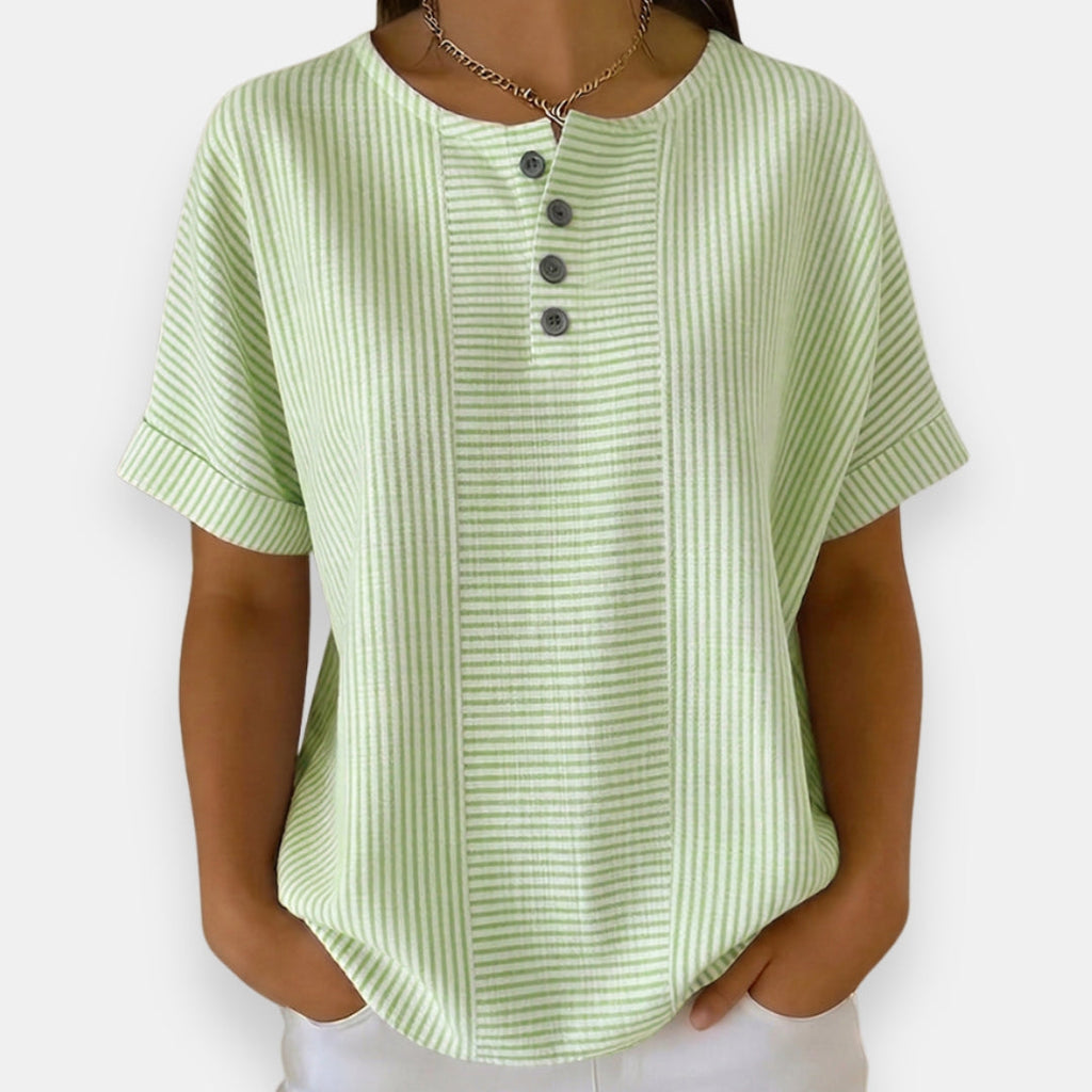Brunehilde | Top rayé boutonné