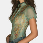 Octaviane | Top zippé imprimé floral