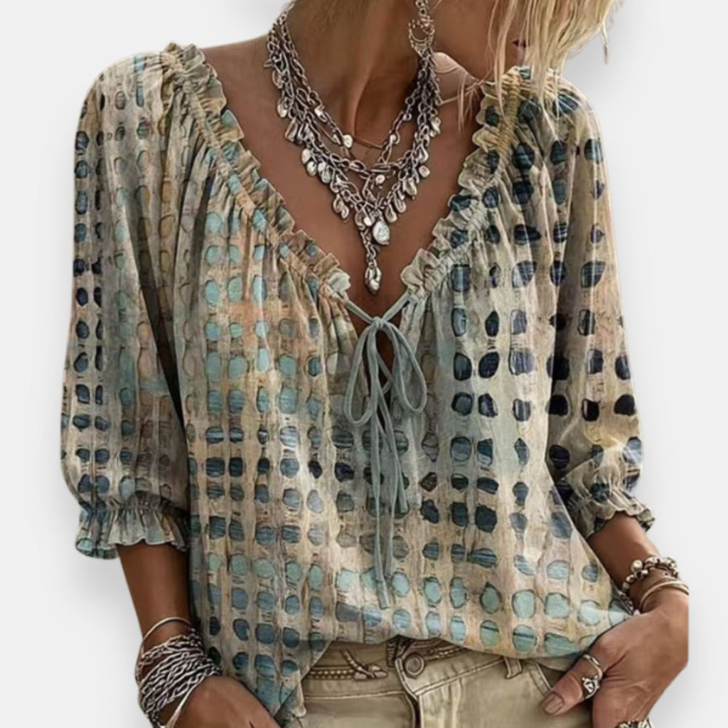 Estréa | Blouse Imprimée Volantée