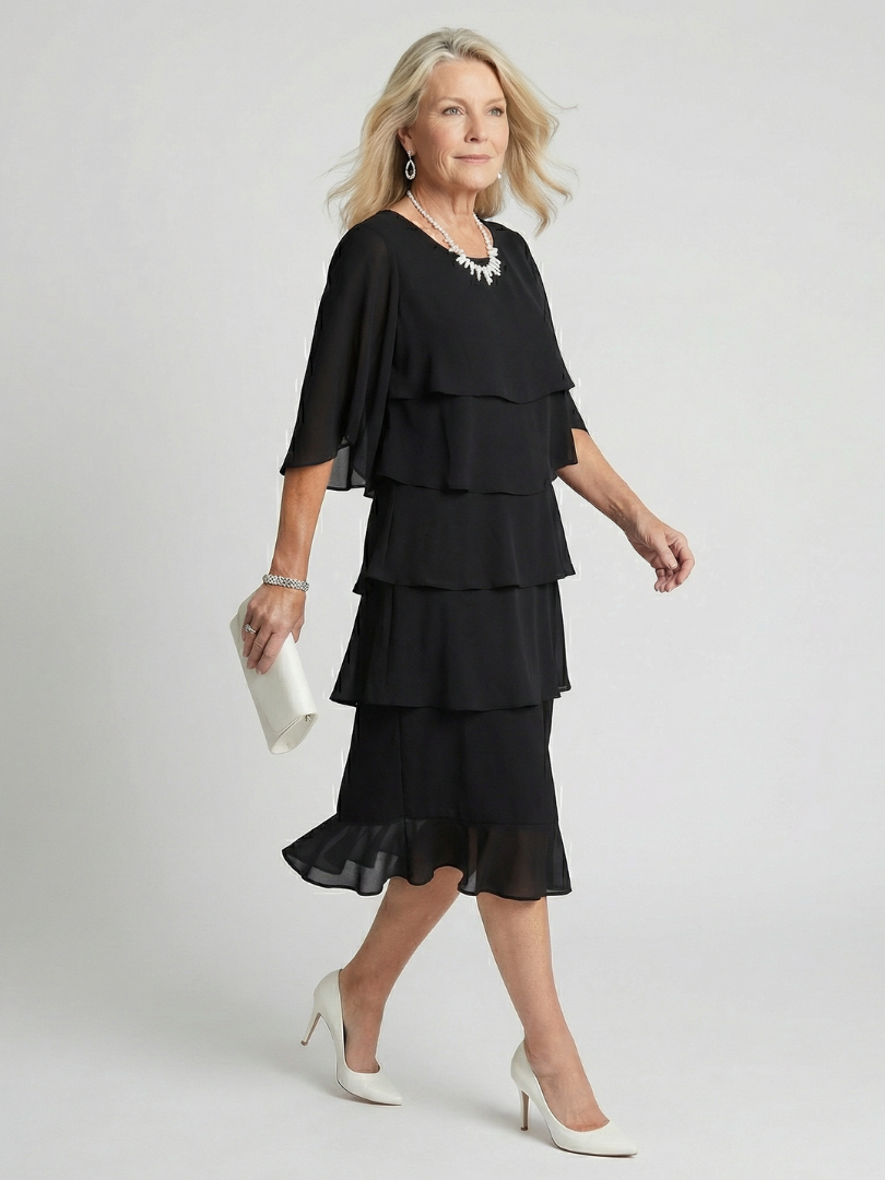 Brent | Layered Tier Midi Dress Maison Fleurine