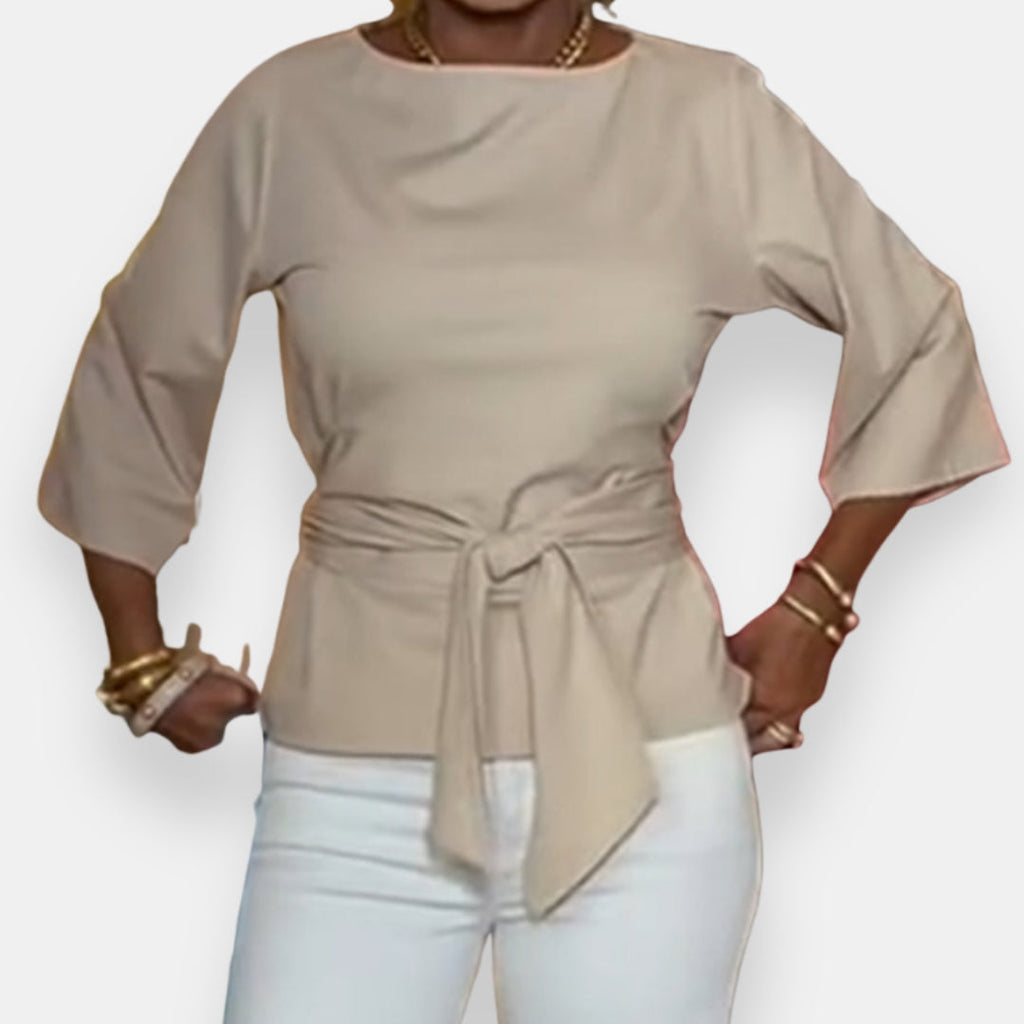Eléonore | Blouse col bateau ceinturée