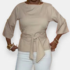 Eléonore | Blouse col bateau ceinturée