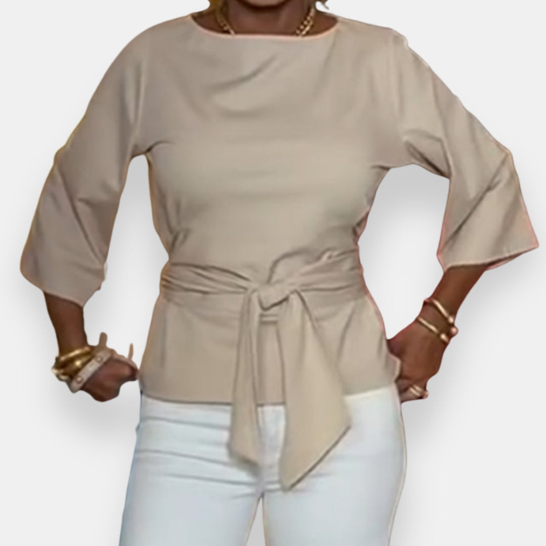 Eléonore | Blouse col bateau ceinturée