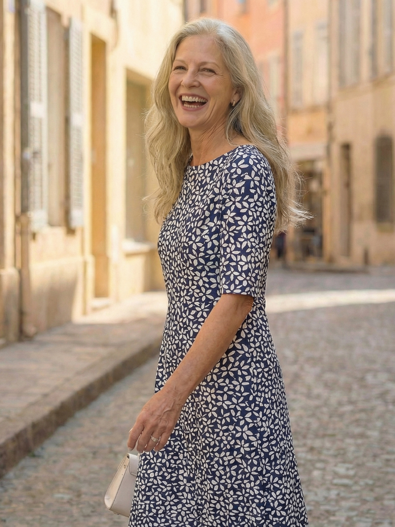 Uriah | Coastal Pattern Dress Maison Fleurine
