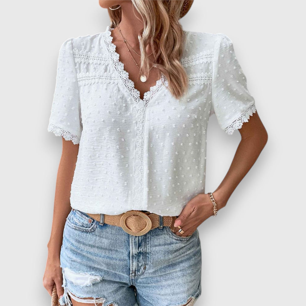 Wassa | Blouse romantique à dentelle