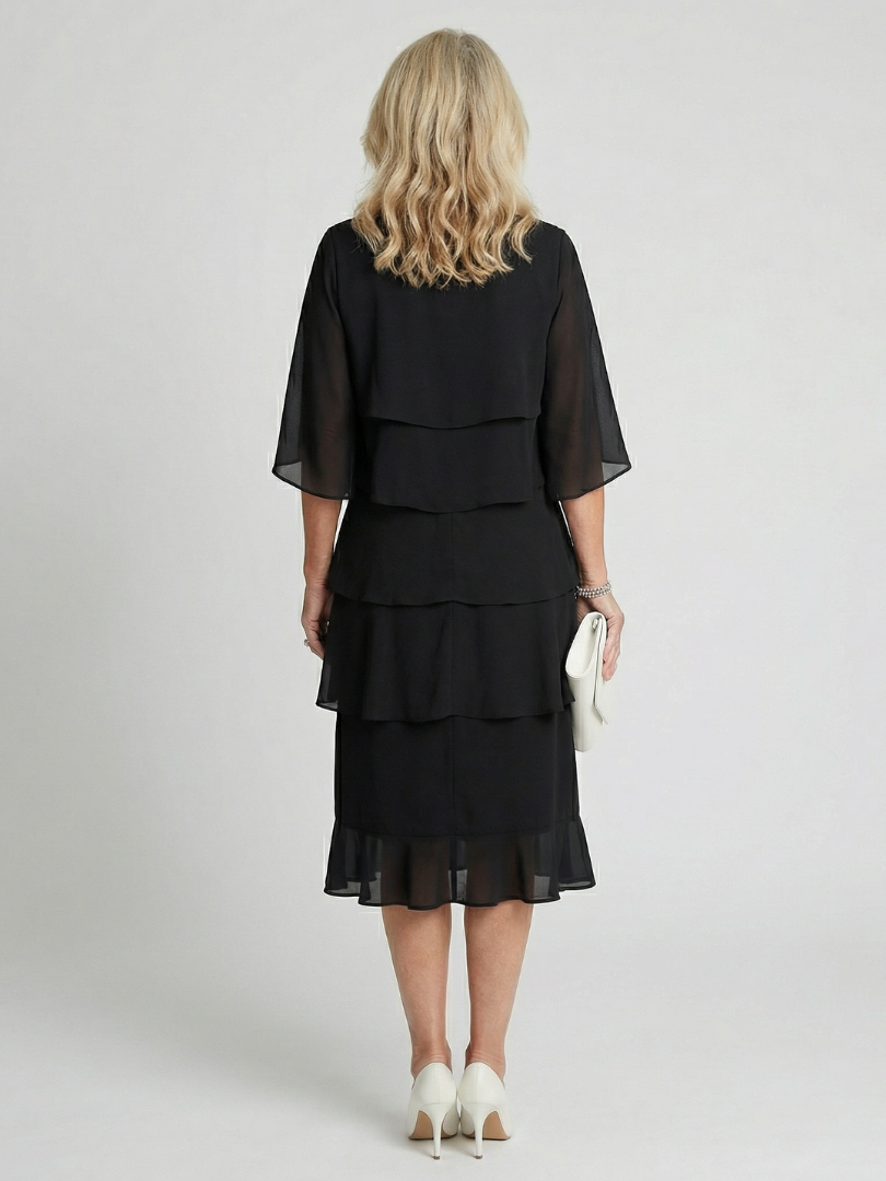 Brent | Layered Tier Midi Dress Maison Fleurine