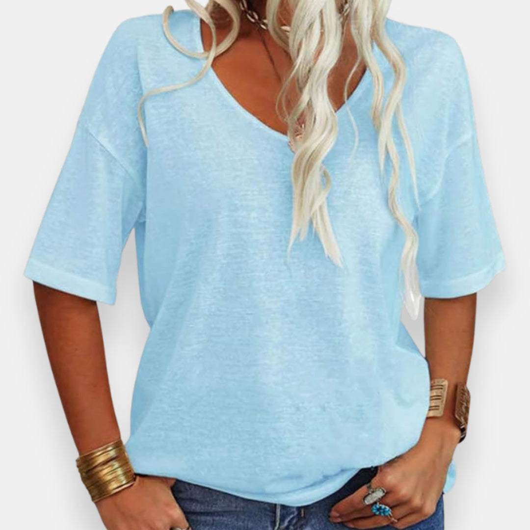 Lorine | Top ample col en V