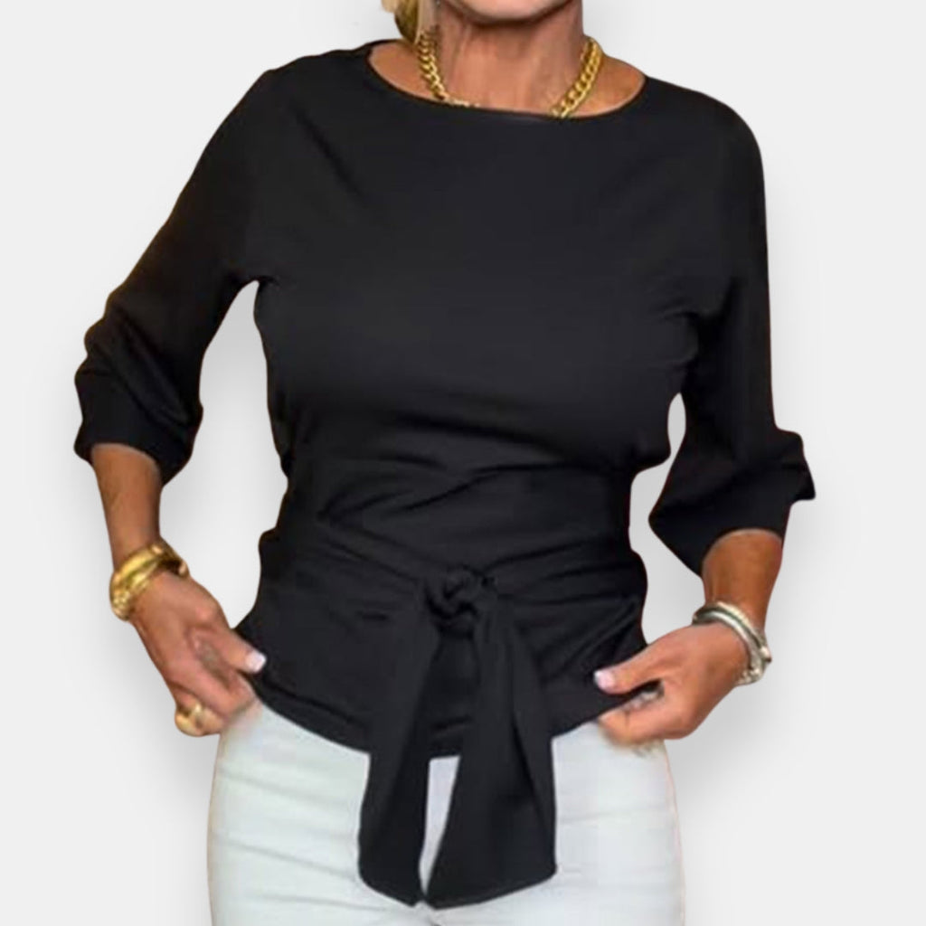 Eléonore | Blouse col bateau ceinturée
