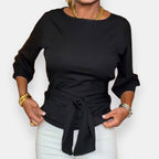 Eléonore | Blouse col bateau ceinturée