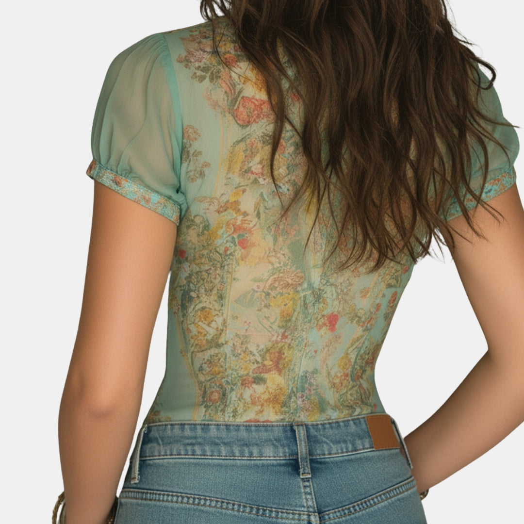 Octaviane | Top zippé imprimé floral