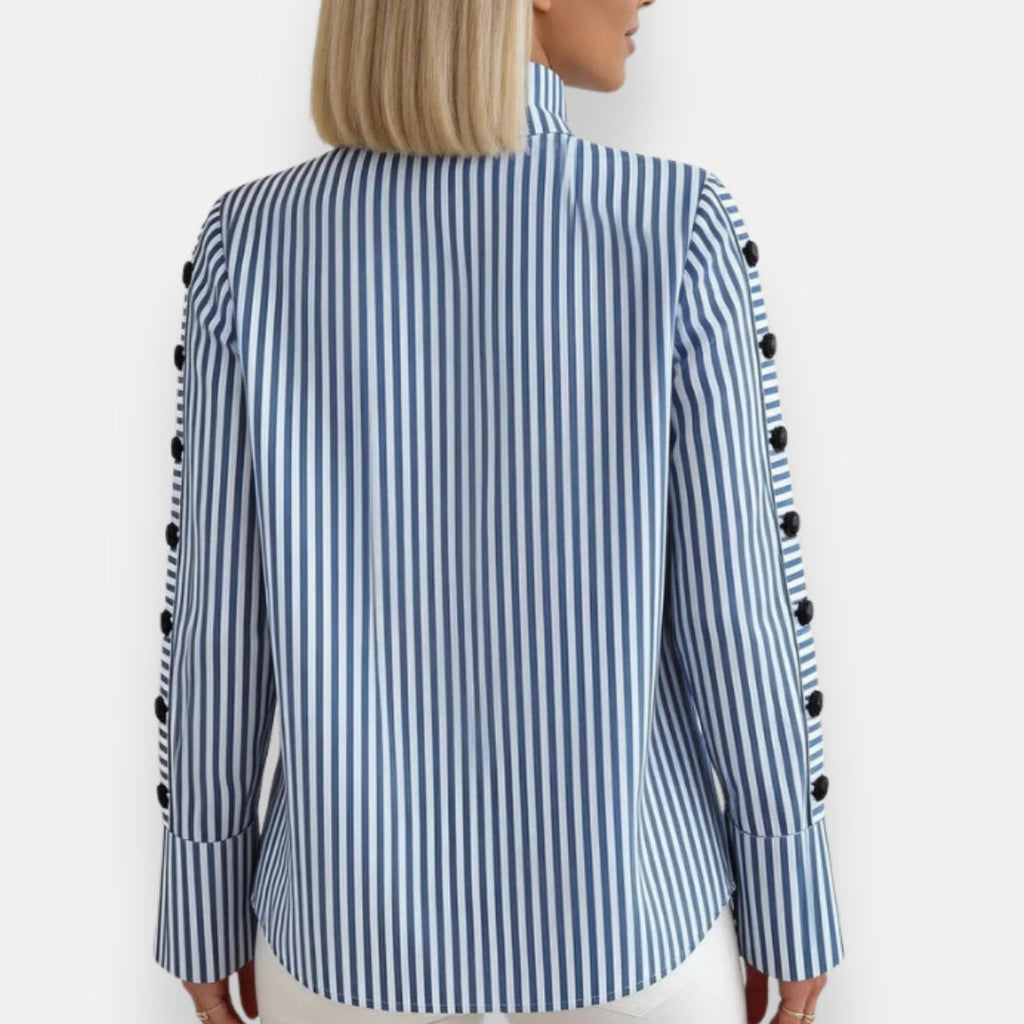 Ambrosine | Blouse rayée à col montant
