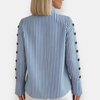 Ambrosine | Blouse rayée à col montant