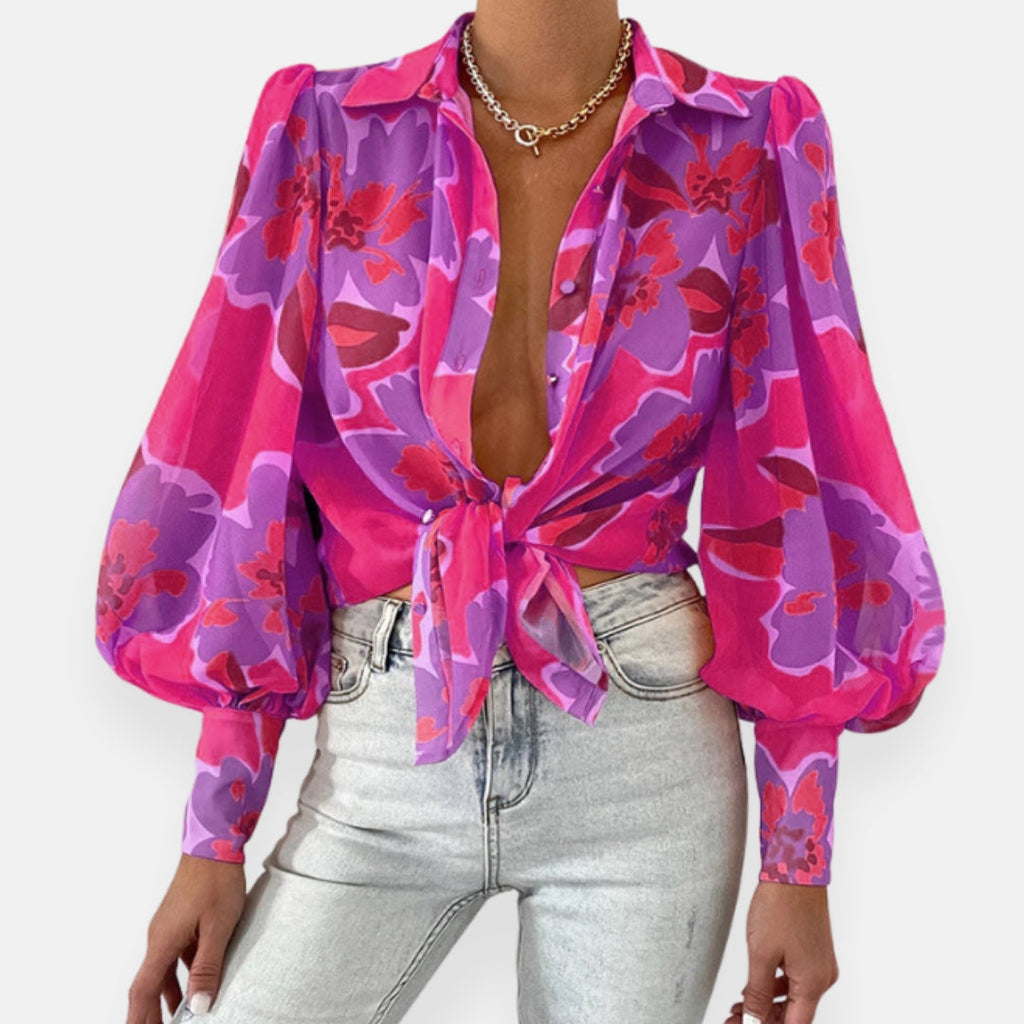 Anella | Blouse nouée à fleurs