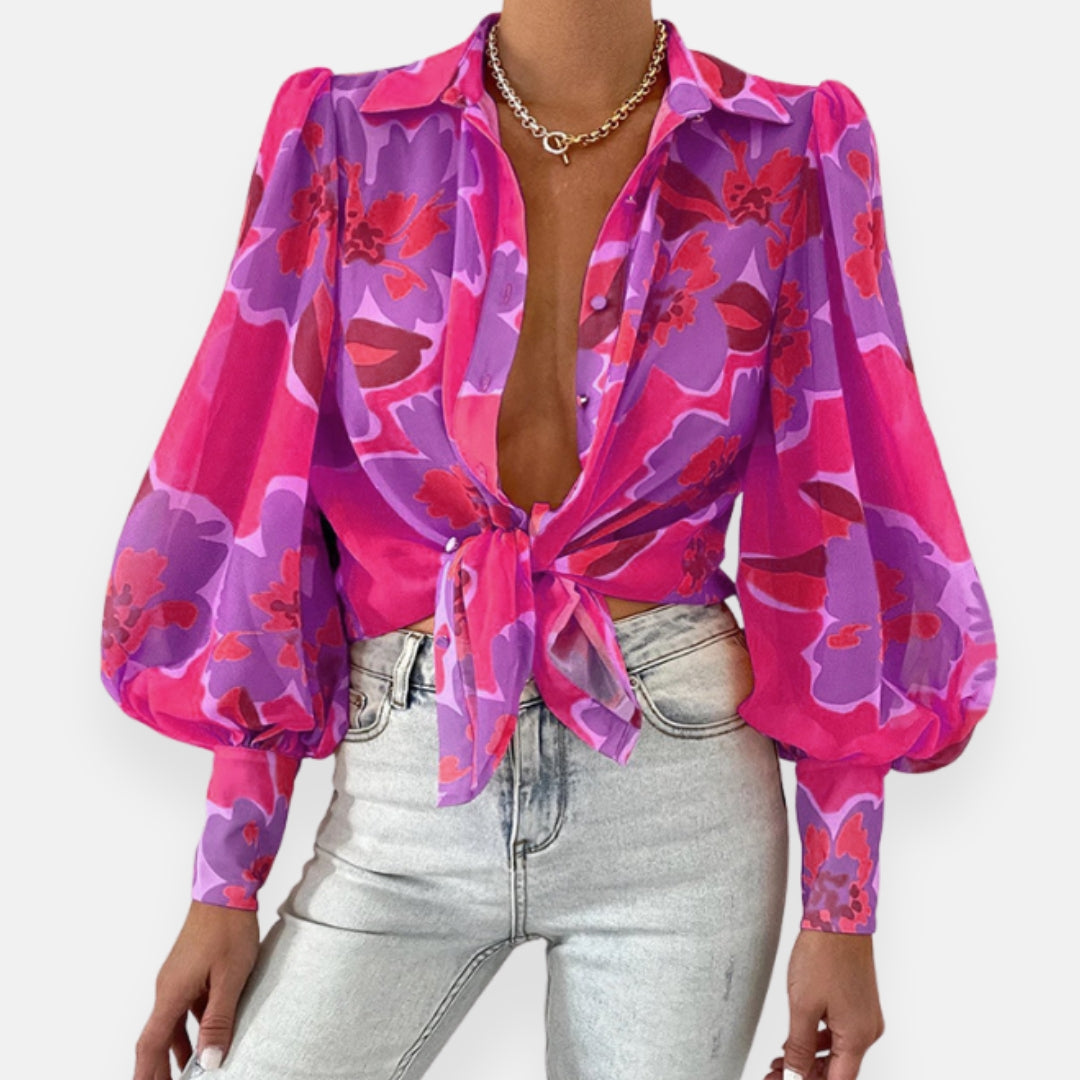 Anella | Blouse nouée à fleurs