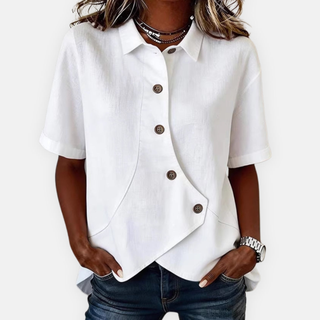 Pélagie | Chemise asymétrique boutonnée