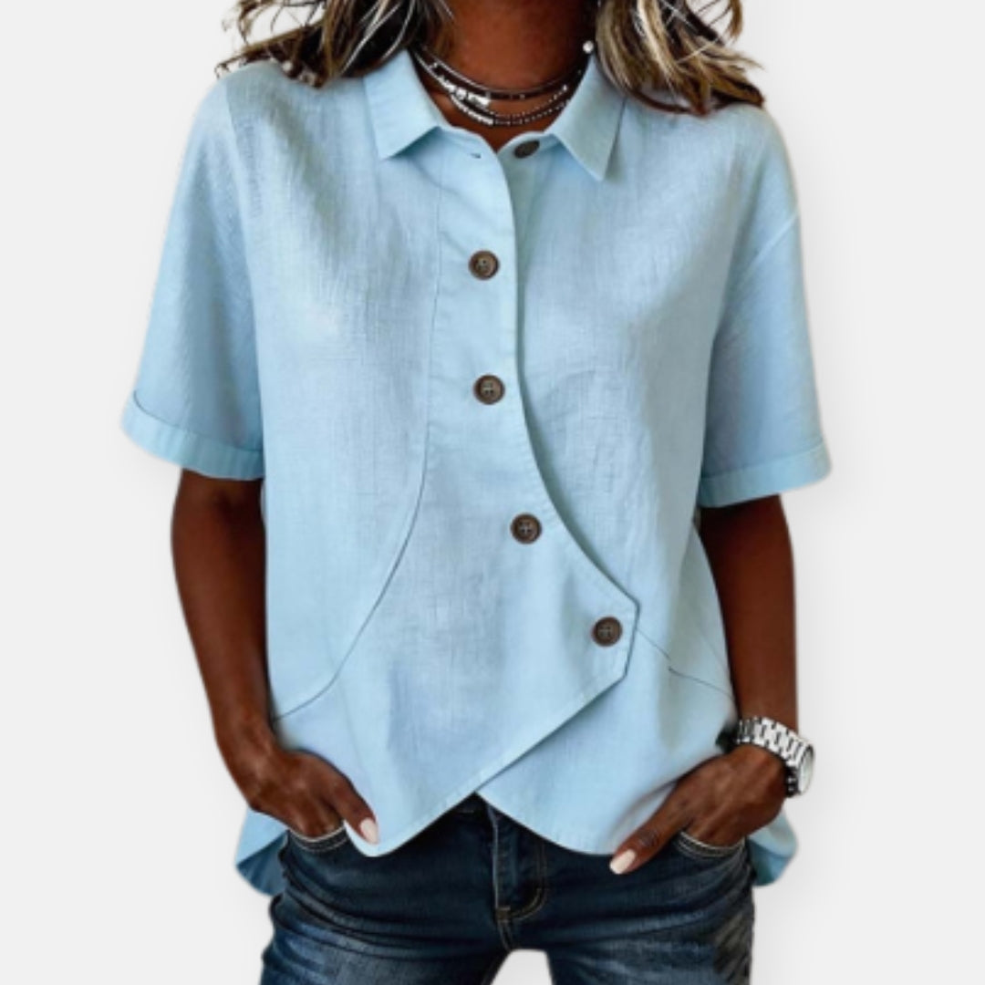 Pélagie | Chemise asymétrique boutonnée