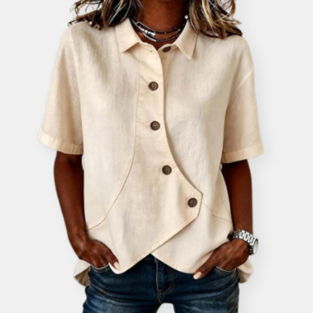 Pélagie | Chemise asymétrique boutonnée