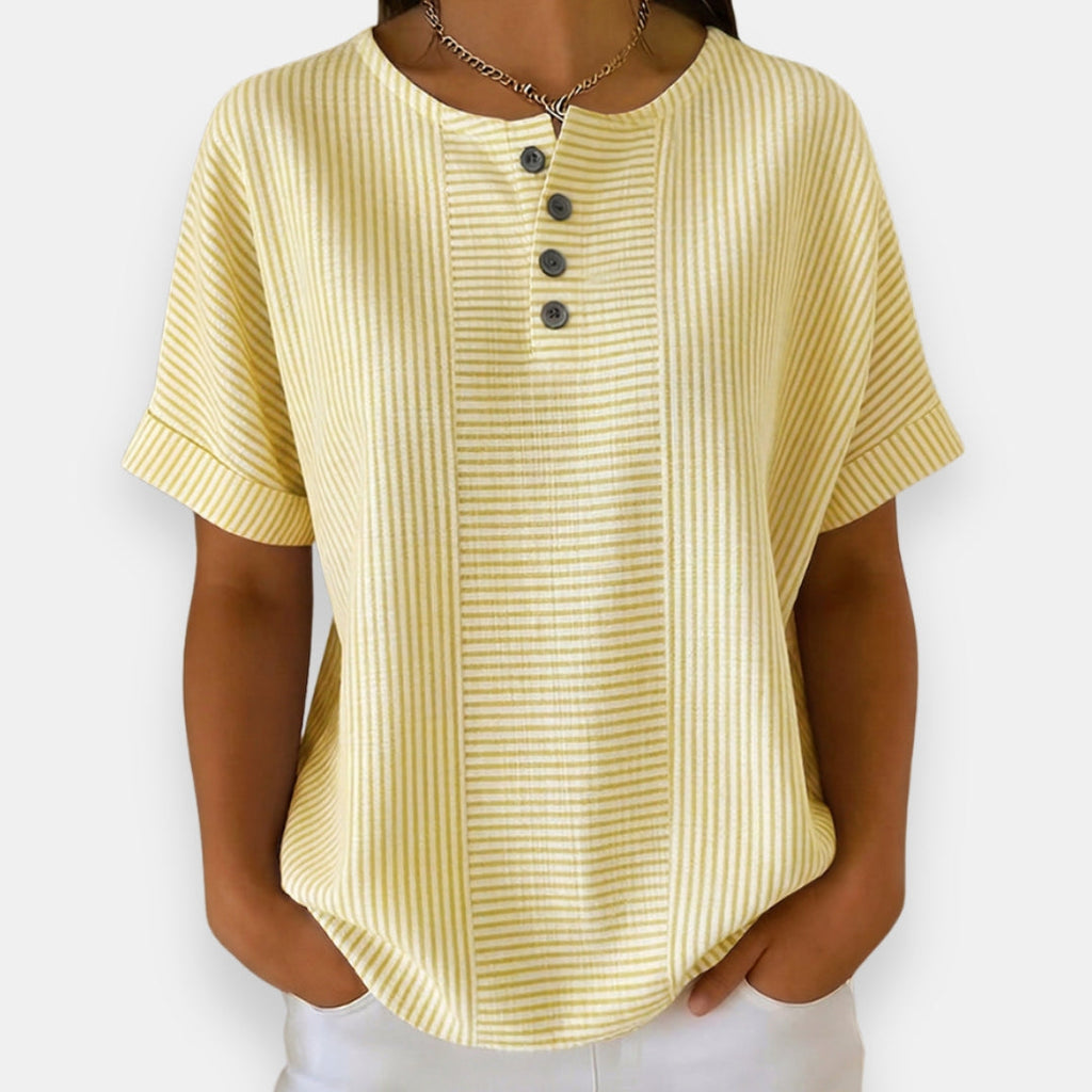 Brunehilde | Top rayé boutonné