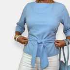 Eléonore | Blouse col bateau ceinturée
