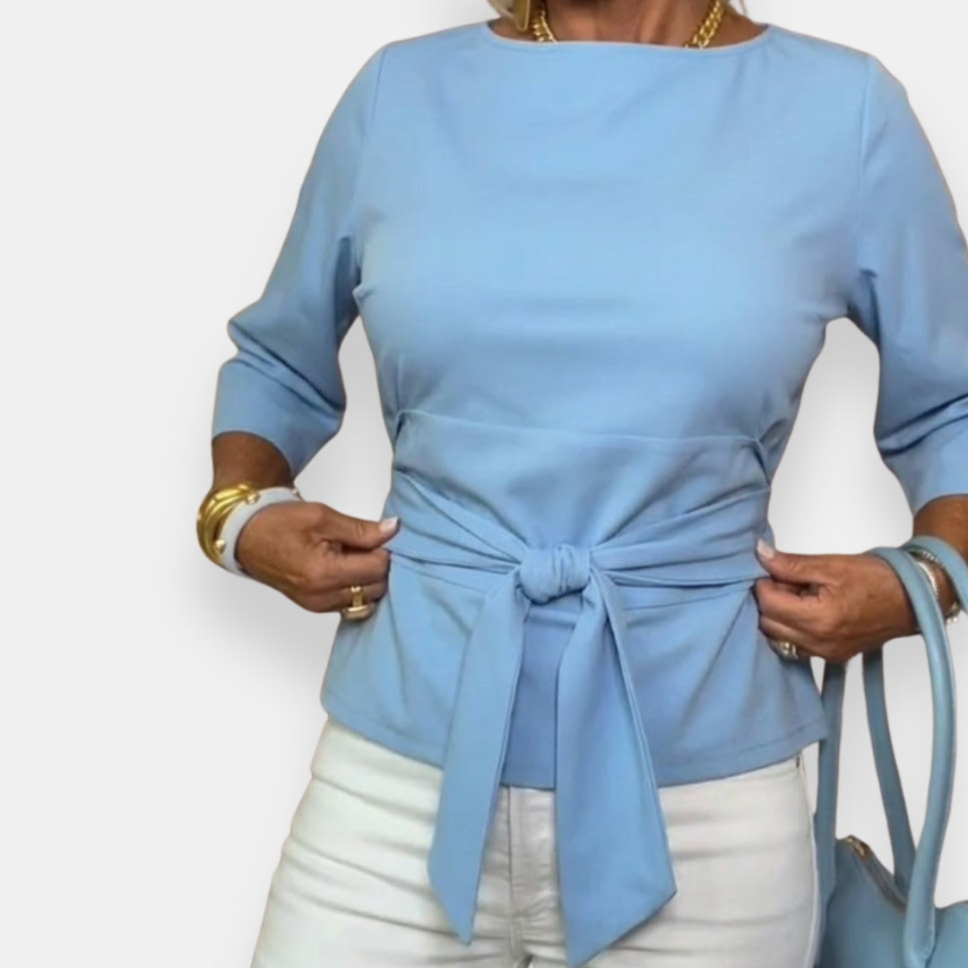 Eléonore | Blouse col bateau ceinturée