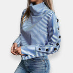 Ambrosine | Blouse rayée à col montant