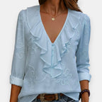 Célène | Blouse volants broderies
