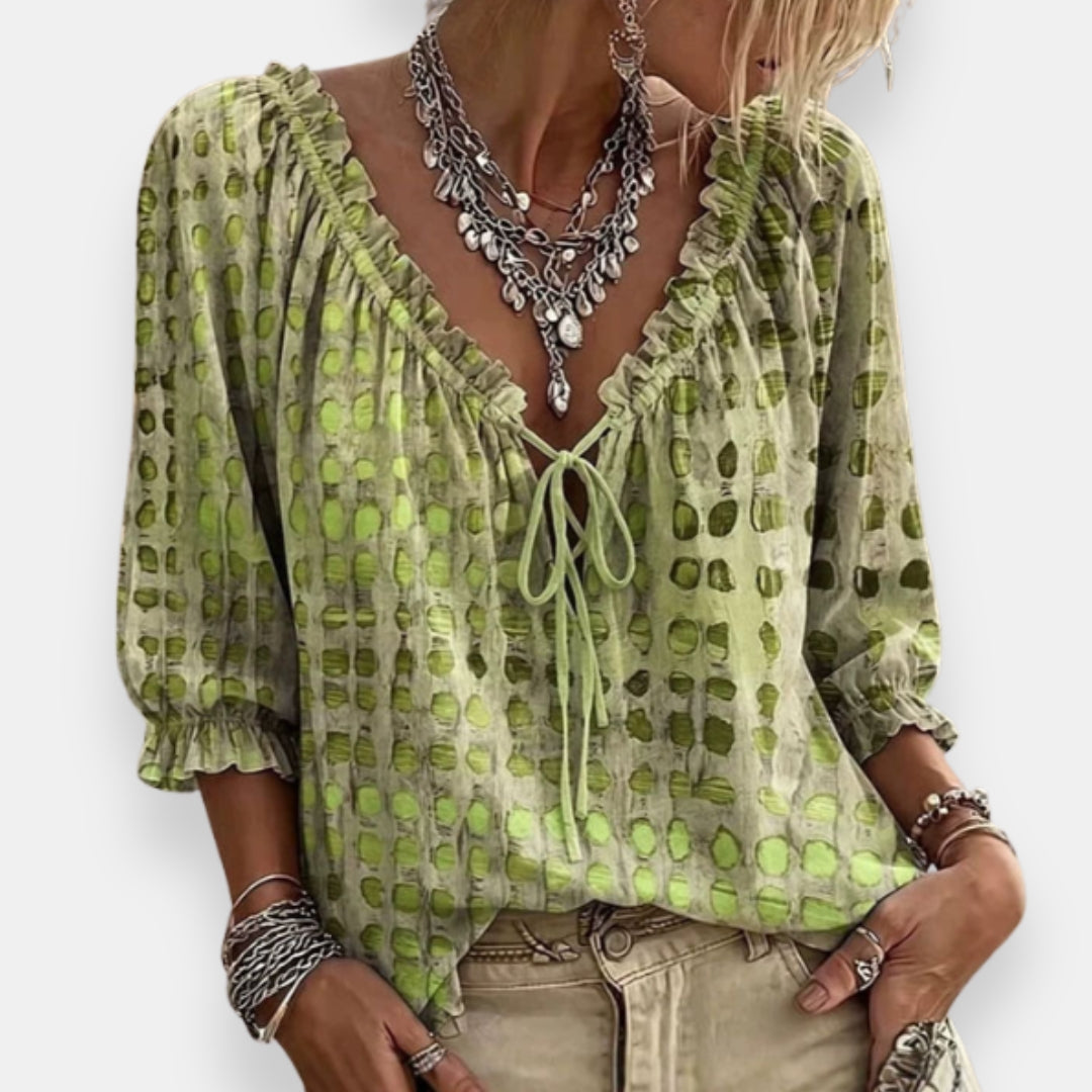 Estréa | Blouse Imprimée Volantée