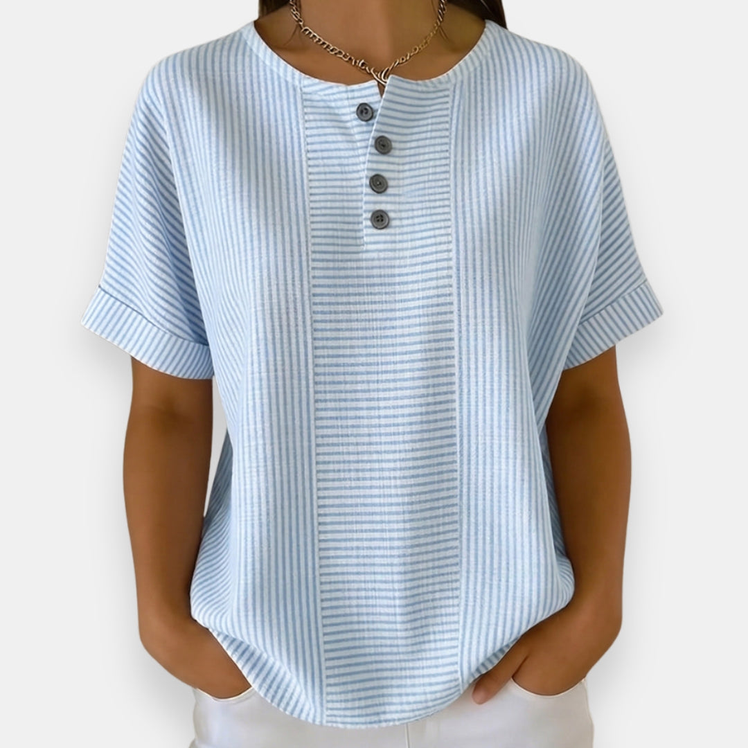 Brunehilde | Top rayé boutonné