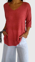 Lily™ | Elegant V-Neck Top Maison Fleurine