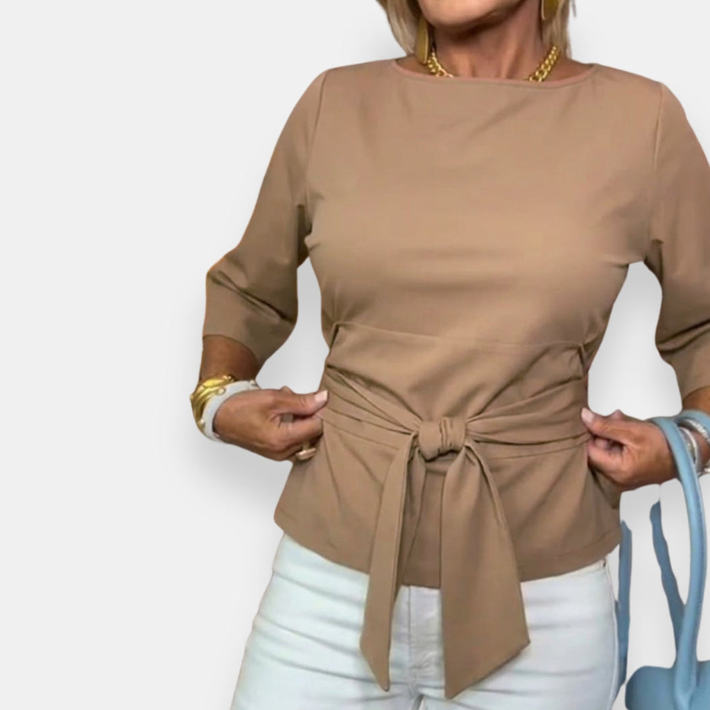 Eléonore | Blouse col bateau ceinturée