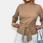 Eléonore | Blouse col bateau ceinturée